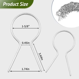 Widiso 200 Pack 1-5/8" Inch Preformed 11 Gauge Galvanized Steel Chain Link Fence Ties,Chain Link Hook Ties for Securing Fences on Farms/Ranches/Gardens