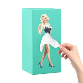 Sirmme Funny Skirt Tissue Box Cover 4.4in Thick Vintage Classy Cute Lady Skirt Tissue Box Holder Rectangular Creative Unique Decorative Tissue Box Cover for House Living Room Bedroom Office Mint