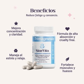 Mujer Trimagnesio Active Bienestar 90 Cpsulas Starvita Lab Sin Sabor - de, y,