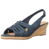 Bella Vita Sandalia de cuña alegre para mujer, azul marino,