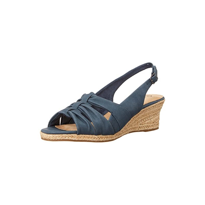 Bella Vita Sandalia de cuña alegre para mujer, azul marino,