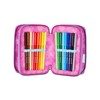 Seven Astuccio Scuola Elementare, 3 scomparti, Medie, con Matite, Pennarelli,