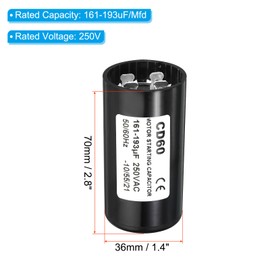 PATIKIL Motor Start Capacitor, 161-193uF/Mfd 250VAC 50/60Hz CD60 Run Capacitor Motor Starting Capacitor for Electric Motor Starts Running