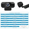 1080P Full HD Webcam, Computer Camera Desktop USB Camera with