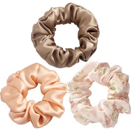 GWAWG 3 Stück Seiden Haargummis Damen, Seidenhaargummi, Satin Haargummi Seide ohne Knick, Silk Scrunchie, Seidenscrunchie für Damen, Mädchen, Haarschmuck für Alltag, Schlaf, Geschenk für Frauen