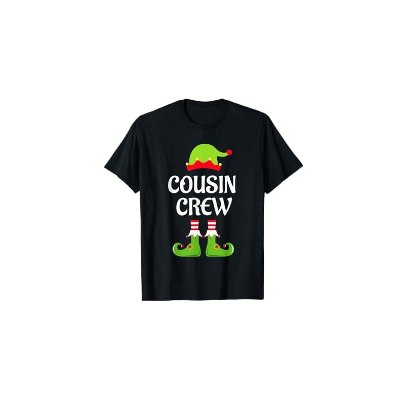 Cousin Crew Elf Christmas Funny Xmas Family Matching Pajamas T-Shirt