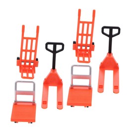 Totority 1set Miniature Traffic Tool Accessories for -Landscape Sand Table Play Movable Car Models Forklift and Trolley Educational Toy for Boys and Girls Road and Parking Props