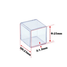 Flyshop 12 x Clear PVC Chair Leg Caps Scratch Resistant Square 25mm x 25mm 2.5cm x 2.5cm