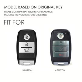 ontto TPU Car key fob cover Fit for Kia Rio 5 Sportage Ceed Cerato K3 KX3 K4 K5 Sorento Optima Cerato Picanto Key case bag Shell keyring Smart Key Holder keychain Accessories 3 buttons Black