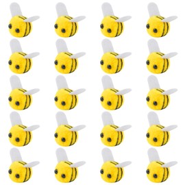 Foyods Pack of 20 Bee Felts, Mini Bee Decoration, Felt Bees, Craft Wool Felt Bee Decoration for DIY Crafts Costume Accessories Hat Gift
