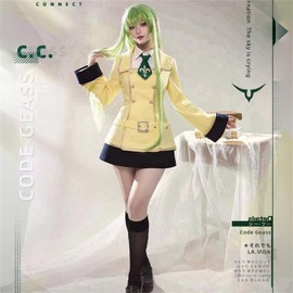 Essri Code Geass Lelouch of the Rebellion Cosplay Costume, Ashford School Uniform, C.C. Cosplay Dress, Christmas, Halloween, Holiday Gift, M