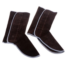 Shiwaki Leather Welding Shoe Protector,Flame Resistant Welding Boots, Welding Spats - Brown