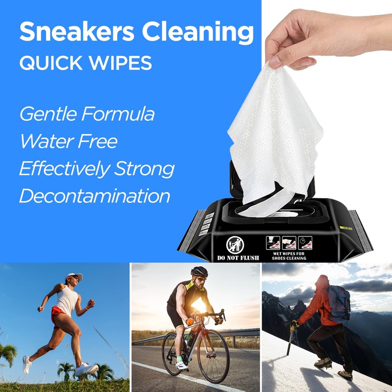 BIGBIGRIVER Shoe wipes 2 Pack 60 Pcs Sneaker Wipes Cleaner