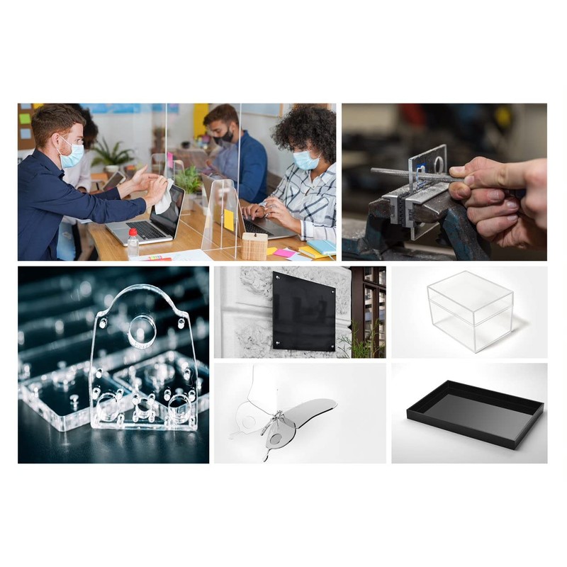 AdirOffice Acrylic Plexiglass Sheet 12’’x12’’ 1/8th Thick - Durable, Water