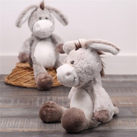 Donkey Doll, Trotro The Little Donkey, Standing Cuddly Toy Donkey, Cute Hanging Donkey Doll, Lifelike Soft Toy Made of Soft Plush for Cuddling and Playing (32 cm, Grey)