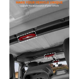 Savadicar Red Interior Accessories - Dome Light Trim Set for 2018-2023 Jeep Wrangler JL JLU 4XE & Gladiator JT - Solid Color Interior Decor Upgrade Option, 3-Piece