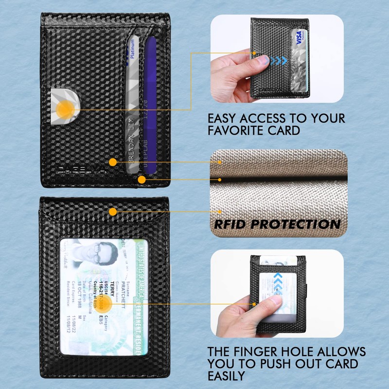 Cagelya Money Clip Wallet for Men Leather Mens Wallets Slim