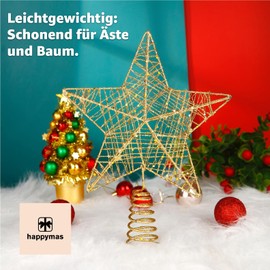 Tree Topper - Christmas Tree Topper and Christmas Tree Topper - Ideal Topper for the Christmas Tree for Christmas Tree Topper (Gold, 1x)