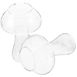 Ipetboom 2PCS Transparent Mushroom Shaped Cocktail Glass for Bars Parties Unique Drinking Cups with Smooth for Ktv Nightclubs Festive Occasions
