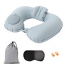 yowodana ネックピロー 首枕 エアーピロー 携帯枕 空気枕 U型まくら トラベルピロー 旅行枕 便利グッズ