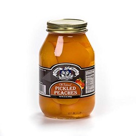 Amish Wedding Ready to Eat Peaches, USA Made 32 ounce Glass Jar, No Preservatives, Pickled