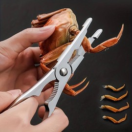 CHEFZOCO Seafood Tongs and Fork Seafood Tools Tongs and Fork for Shellfish Seafood Opening Set Stainless Steel