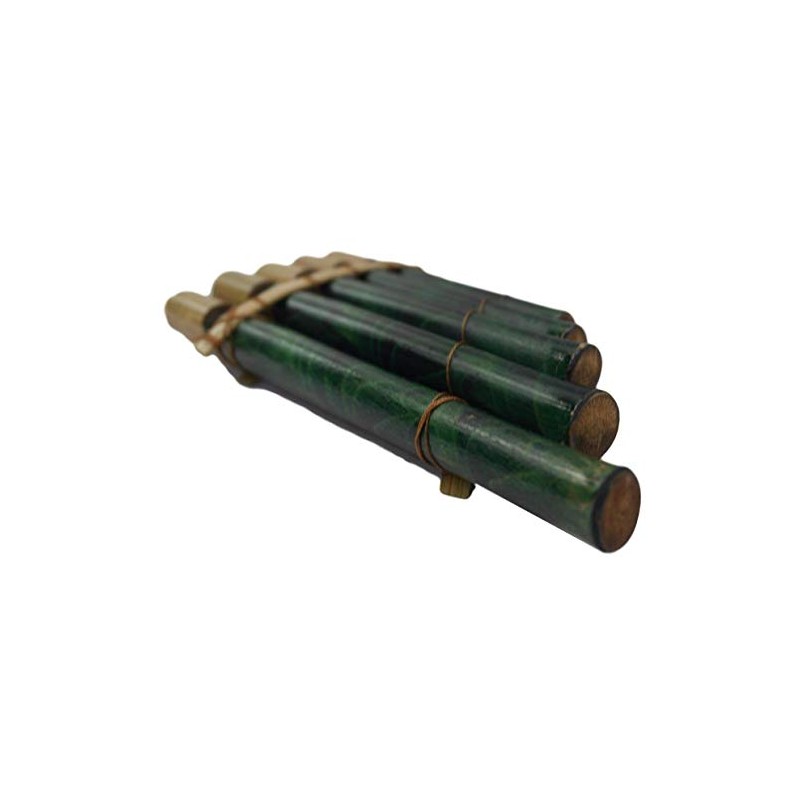 Peruvian panpipes featuring leaf pattern