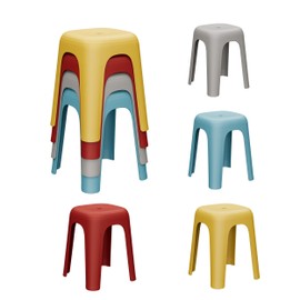 Anywish 4 Pack Stackable Classroom Stools 18 Inch Nesting Plastic Stools Portable Backless Chairs for Classroom, Students, Adults, Living Room, Dining Room, Office Home