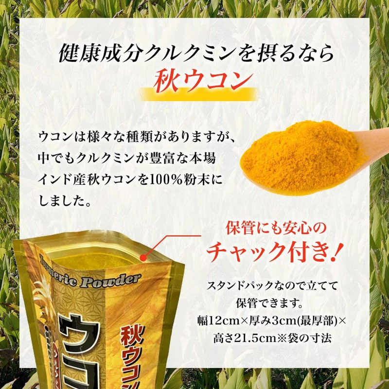 ユウキ製薬 秋ウコン 末 100% 53-80日分 160g 粉末 クルクミン ターメリック