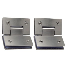 Cokritsm 2Pack Silver Glass Shower Door Hinges 180 Degrees Glass Door Hinges Replacement Parts with Mounting Hardware Stainless Steel Bathroom Gate Clamp for 8-12mm Glass