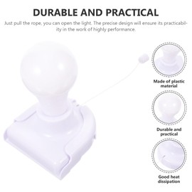 Mobestech 2pcs Stick Up Light Bulb Battery Powered Wireless Wardrobes Pull Cord Bulb Wall Mounted Cabinet Night Light