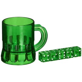 St Pat's Mug Shot w/Dice (Includes: Mug & 5 Dice) Party Accessory  (1 count) (6/Pkg)