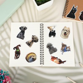 cobee Funny Dog Stickers Set, 50 Pcs Cute Dog Decals Waterproof Vinyl Stickers Aesthetic Decals for Dog Lovers Water Bottle Scrapbook Phone (Dog Shape)