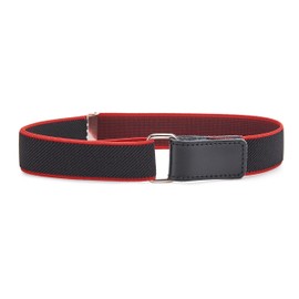 Ladeheid Boys Belt Elastic Belt 1-12 Years P15 (Black/Red, 5-12 Years)