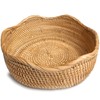 HITOMEN Handmade Rattan Bread Baskets Round Wicker Fruit Serving Storage