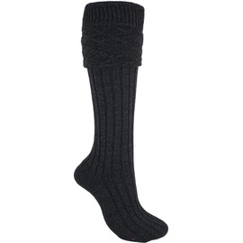 Scottish Wool Kilt Hose In Charcoal Grey Traditional Design Size Large - UK: 8.5-11.5