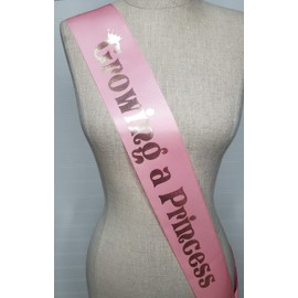 Amy's Bubbling Boutique Growing a Princess Baby Shower Sash for Mom to Be to wear at Baby Shower Or Baby Sprinkle It's a Girl Comes with a Rhinestone Pin