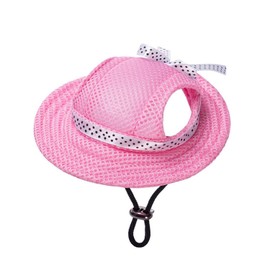 Leadigol Dog Hats - Mesh Pet Cap, Pink, Small, Summer, Breathable Ear Holes