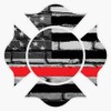 Generic Firefighter Maltese Cross - Red Line Window Bumper Sticker