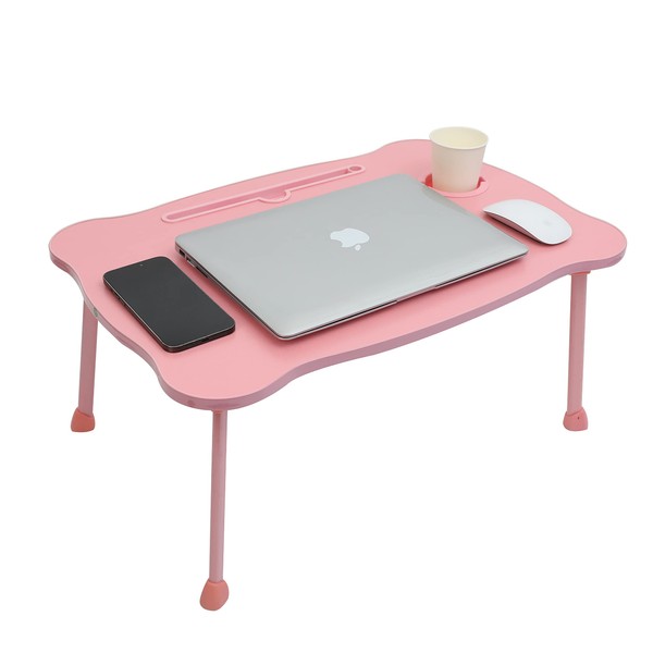 LY Home Foldable Laptop Horseshoe Table Legs Multifunction Laptop Desk Lap Desk Foldable Suitable as Breakfast Tray, Writing Desk, Drawing Table for Floor & Bed (Pink) (220316LYMZ)
