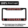 EliteAuto3K Houston Cougars Black License Plate Frame Cover - EliteAuto3K