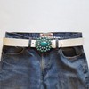 Trendy Turquoise Buckle Belt White XS
