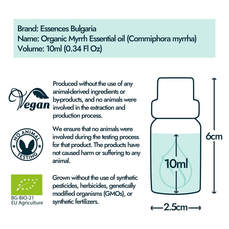 Essences Bulgaria Organic Myrrh Essential Oil 10ml | Commiphora myrrha