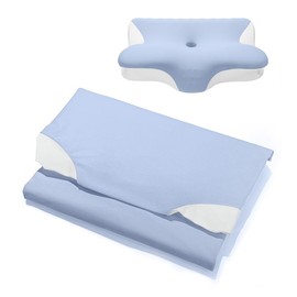 Restnature Cervical Pillowcase - Pillow Covers, Cooling Pillow Case with Hidden Zipper, Breathable Pillowcase for Hot Sleepers, Machine Washable, Sky Blue