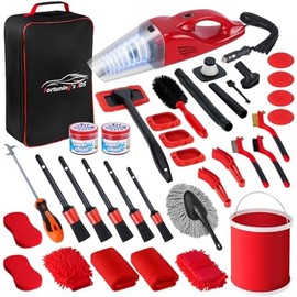 Kit de 39 piezas de limpieza de interiores, kit de detalles automáticos, kit de detalles para el interior del automóvil, kit de lavado de automóviles