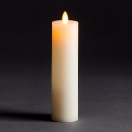 Napa Home & Garden LIGHTLi Moving Flame Advanced Battery-Operated LED Indoor Wax Pillar Candle, Ivory, 2"" x 8"", 993763