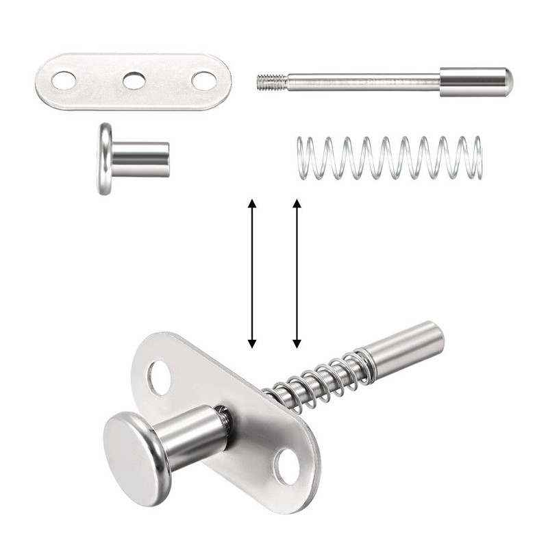 uxcell Plunger Latches Spring-loaded Stainless Steel 6mm Dia Head 6mm