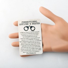 CENWA Correctional Officer Gifts Correctional Officer Prayer Wallet Prayer Jewelry Christian Gift Religious Jewelry (Officer Prayer Wallet CA)