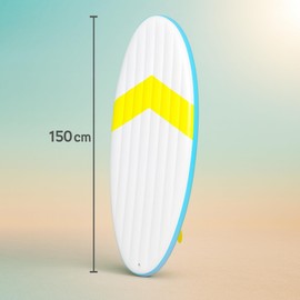 150 cm Inflatable Surfboard | Blow Up Pool Float, Tropical Luau Party Prop, Fancy Dress & Photo Booth Accessory | Lightweight PVC Summer Beach Toy