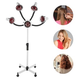 Kathring 5 Head 750W Infrared Heat Lamp, Adjusting Height Floor Hair Dryer Stand Up Color Processor Styling Perming Dryer Accelerator 110V, Salon Heat Headed Lamp